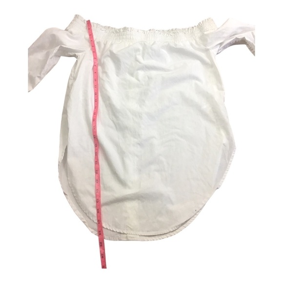 Anthropologie White Off-Shoulder Tunic Relaxed Fit - Picture 7 of 10